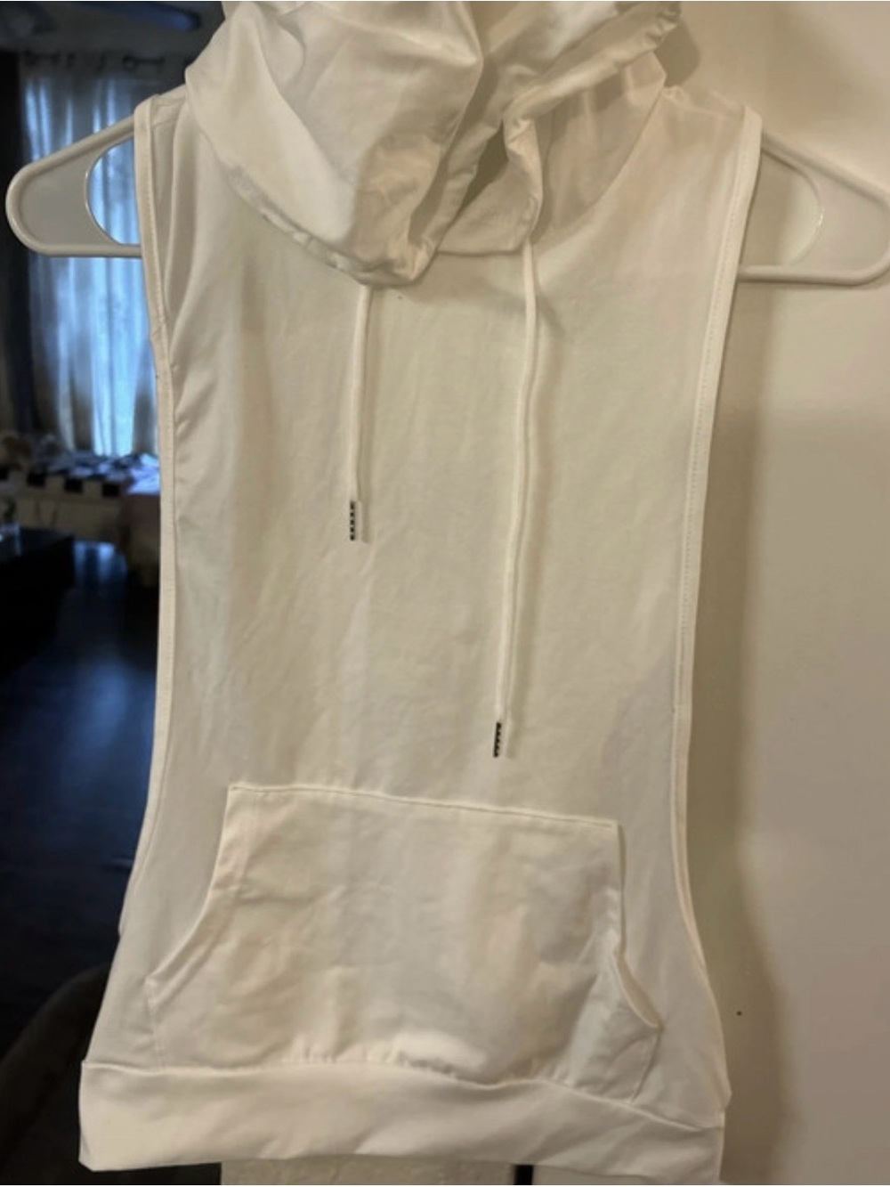 Kids White Hooded Sleeveless One-Piece